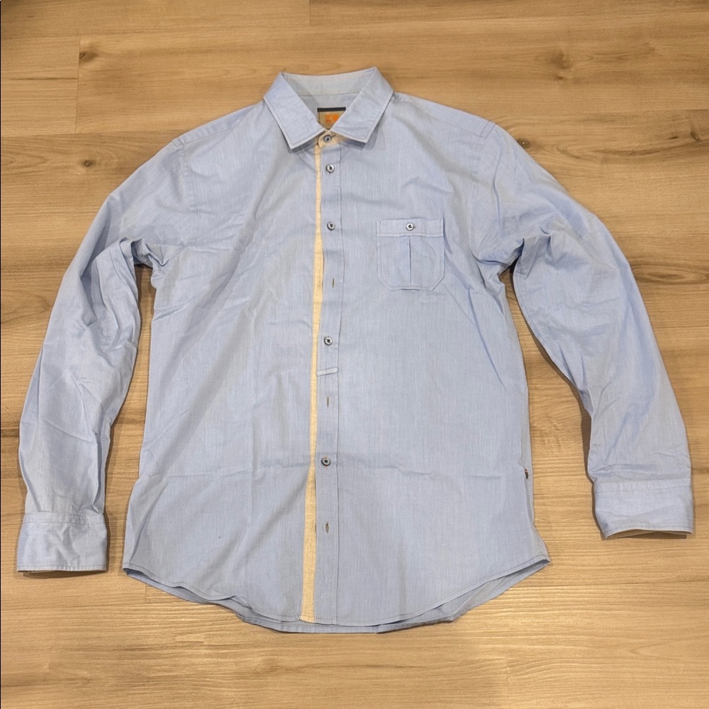 Hugo Boss Orange Men's XL skinny fit Light Blue casual Button-Up Shirt